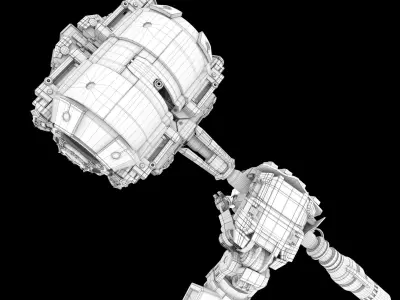 Sci fi Hand and Hammer 3D model