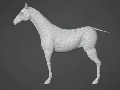 Horse Base Mesh Low-poly 3D model buy