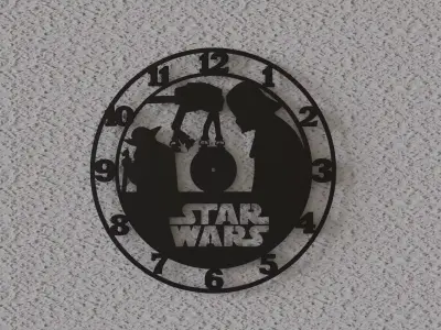 star wars wall clock 3D print model