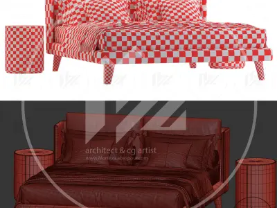 Meridiani KIRA UP Bed 3D model