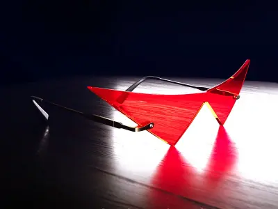 LUXURY CAT TRIANGULAR EYEGLASS - FITS 3D NFTs 3D model