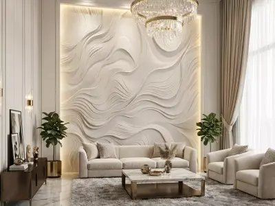 modern panel wall decor set relief stl mural CNC 161 3D model