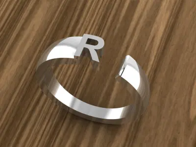 Alphabet Ring R 3D print model