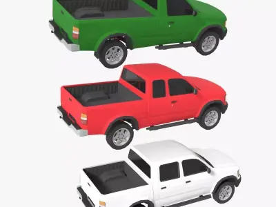 3 Generic low-poly  pickups Low-poly 3D model