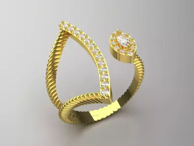 luxury jewelry ring jr00136 3D print model