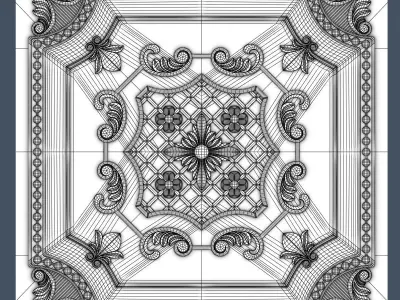 Decorative Ceiling Tile 3D model get