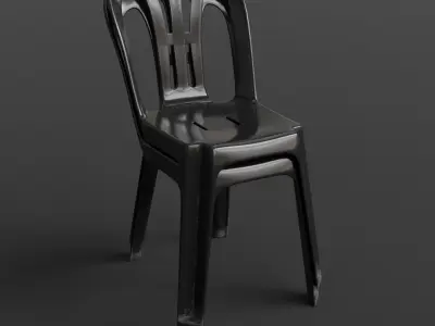 Stackable Plastic Chair Low-poly 3D model