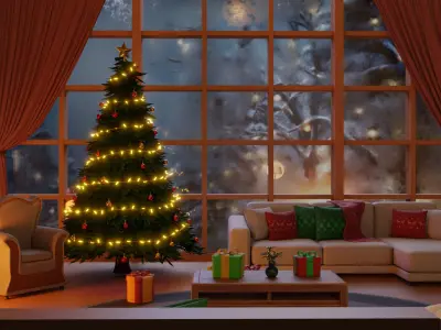 Christmas Decoration Warm Scene Bundle Pack 3D model