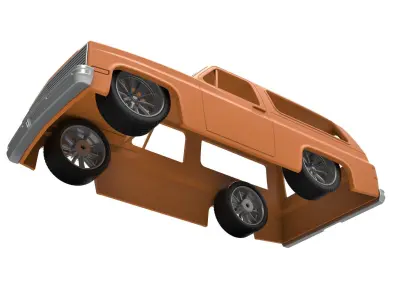 Shell 1988 Chevrolet Blazer K5 Lowrider Scale 1 to 25 3D print model