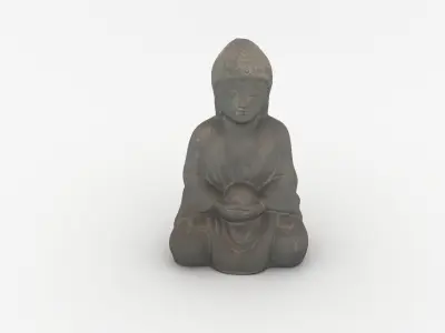 Sitting Buddha Statue 002 3D model