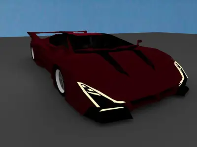 Supercar Senza 980X Low-poly 3D model