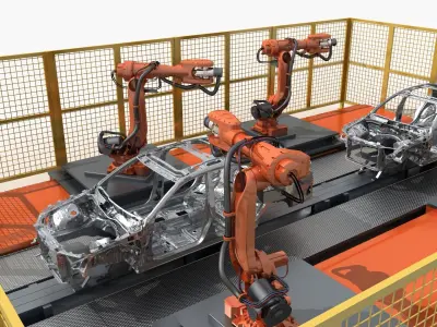 Automobile Assembly Line 3D model