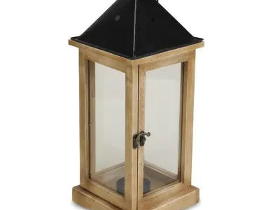Tall Glass and Metal Lantern 3D model purchase