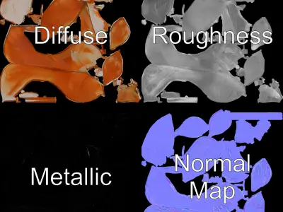 Rustic Floral Art Model Pack Low-poly 3D model