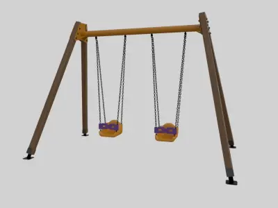 Playground Double Swing - 01 3D model