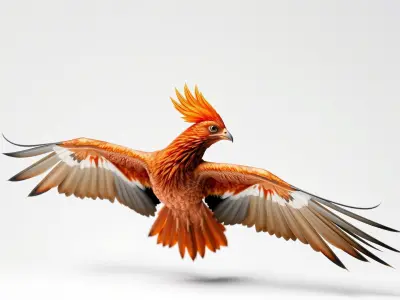 Phoenix Bird in Flight 3D Model Low-poly 3D model
