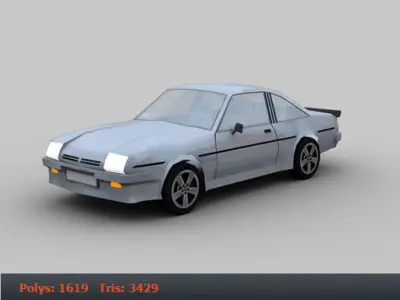 Old Cars With Interior 4 Low-poly 3D model