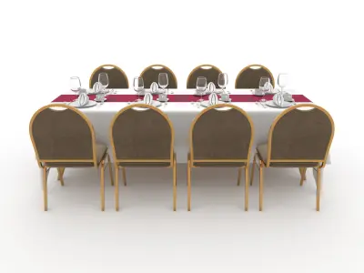 Banquet Table and Chair 89 3D model