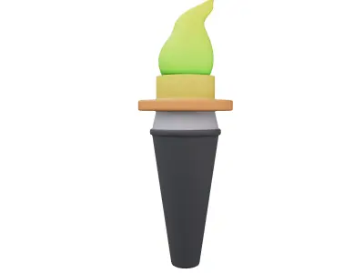 Torch Icon v1 004 Low-poly 3D model