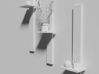 Wall Shelves Low-poly 3D model
