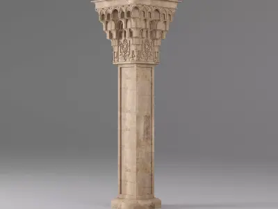Classic Islamic Muqarnas Column 004 3D model