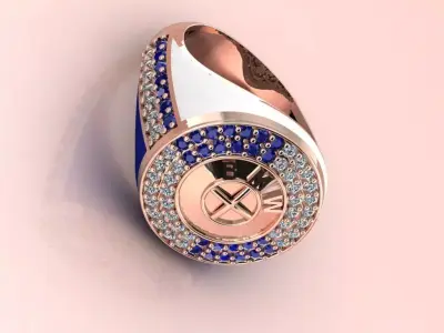 The Bavarian Apex Signet Ring jewelry 3D model - for him 3D print model