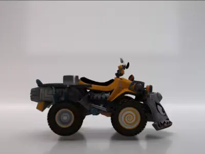 Quad ATV Low-poly 3D model