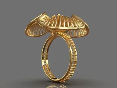 Flower ring 3D print model
