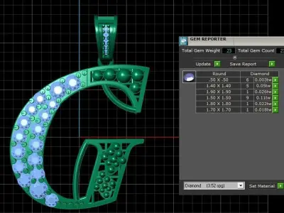 PRECIOUS ALPHABET G PENDANT 3D PRINTABLE MODEL 3D print model