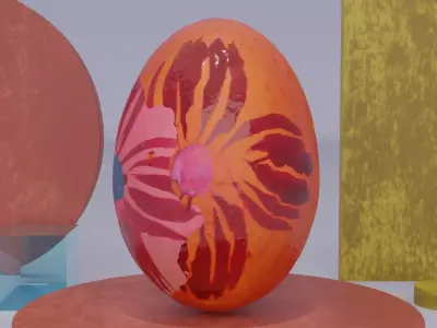 Easter egg 08 Low-poly 3D model