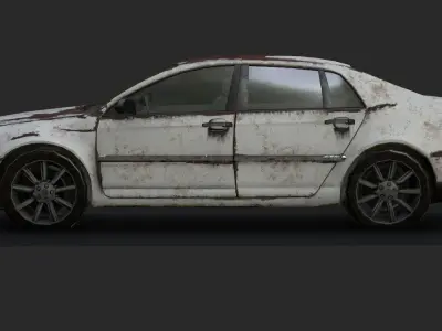 Rusted car Low-poly 3D model