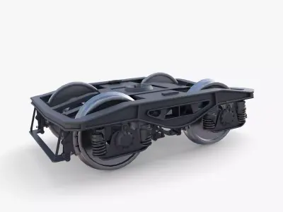 Train car bogie v1 3D model