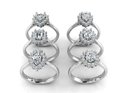 Cluster Rings Collection 3D print model