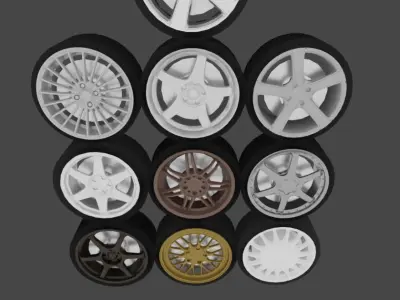 10 wheels pack 3D model