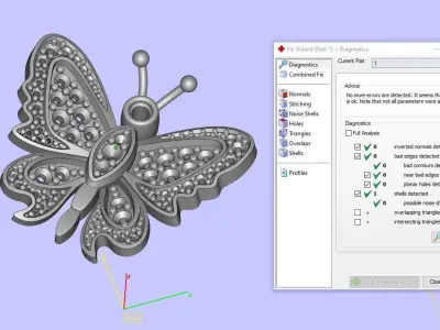  ring 3D print model butterfly 3D print model
