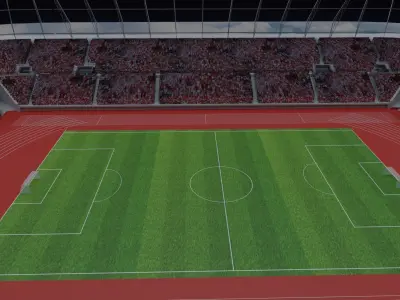 Olympic Stadium - Soccer Fans Low-poly 3D model purchase