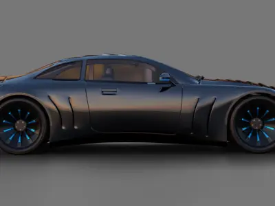 Futuristic dark silver concept car with unique design 3D model