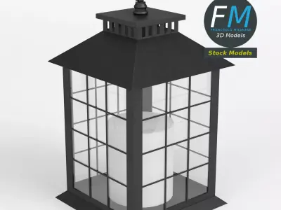 Lantern with candle 2 3D model