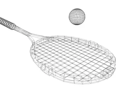 Sport Equipment - Squash 3D model