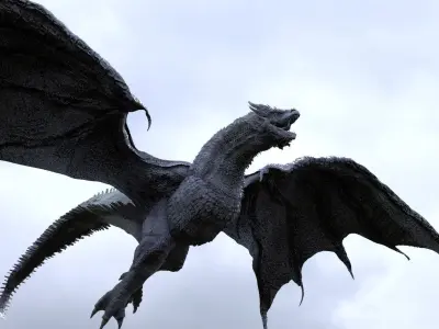 Dark Dragon Killgharrah Mid level detail with UVs 3D model