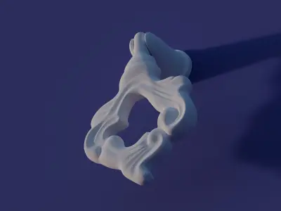 Drop ring drawer pull 3D model