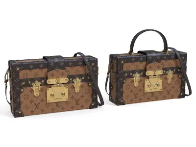 Louis Vuitton Petite Malle Monorgram Brown Light Low-poly 3D model