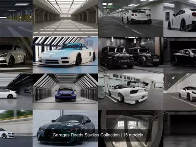 Garages Roads Studios Collection 3D Model Pack