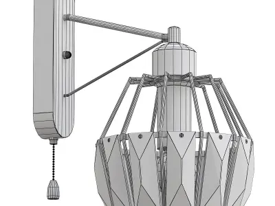 bra-ambrella-light-traditional-tr5879 wall light with cage an... 3D model