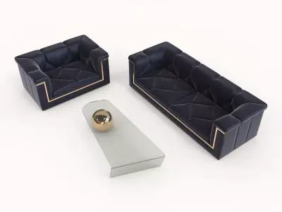 Luxury Sofa and Armchair 3D model