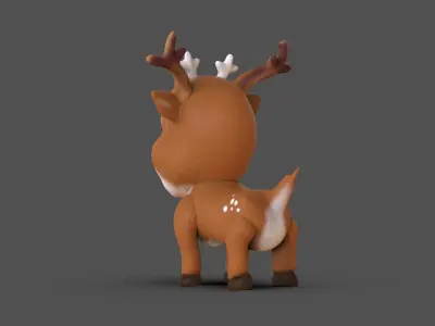 Reindeer Toon Low-poly 3D model