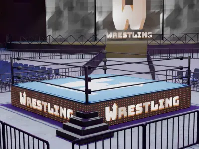 VR Wrestling Ring Low-poly 3D model