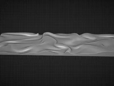 Drapery Wall Art Panel  for cnc carving 3D print model