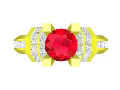 A6889 Luxury Korean Style Diamond Women Engagement Ring 3D Print 3D print model