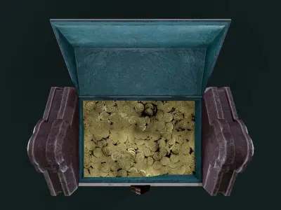 Stylized chest Low-poly 3D model purchase